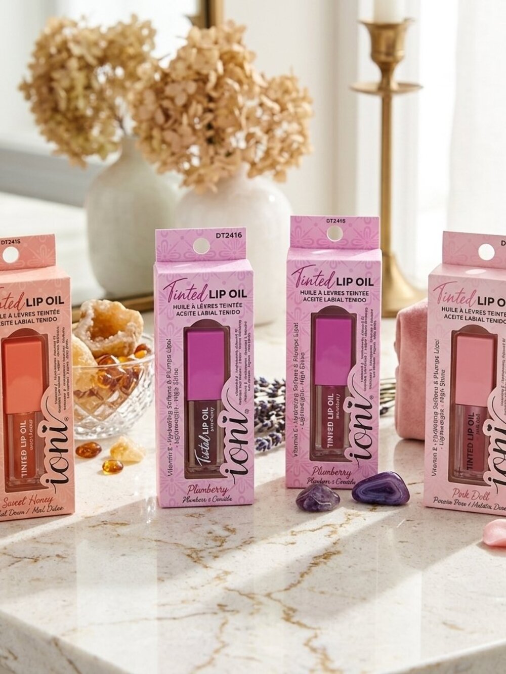 IONI Tinted Lip Oil Set — 4 Shades — New & Sealed